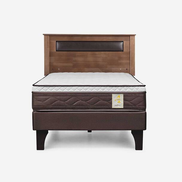 Cama Europea Rosen 1,5 Plazas New Style 4 Plus + Respaldo Ferrara