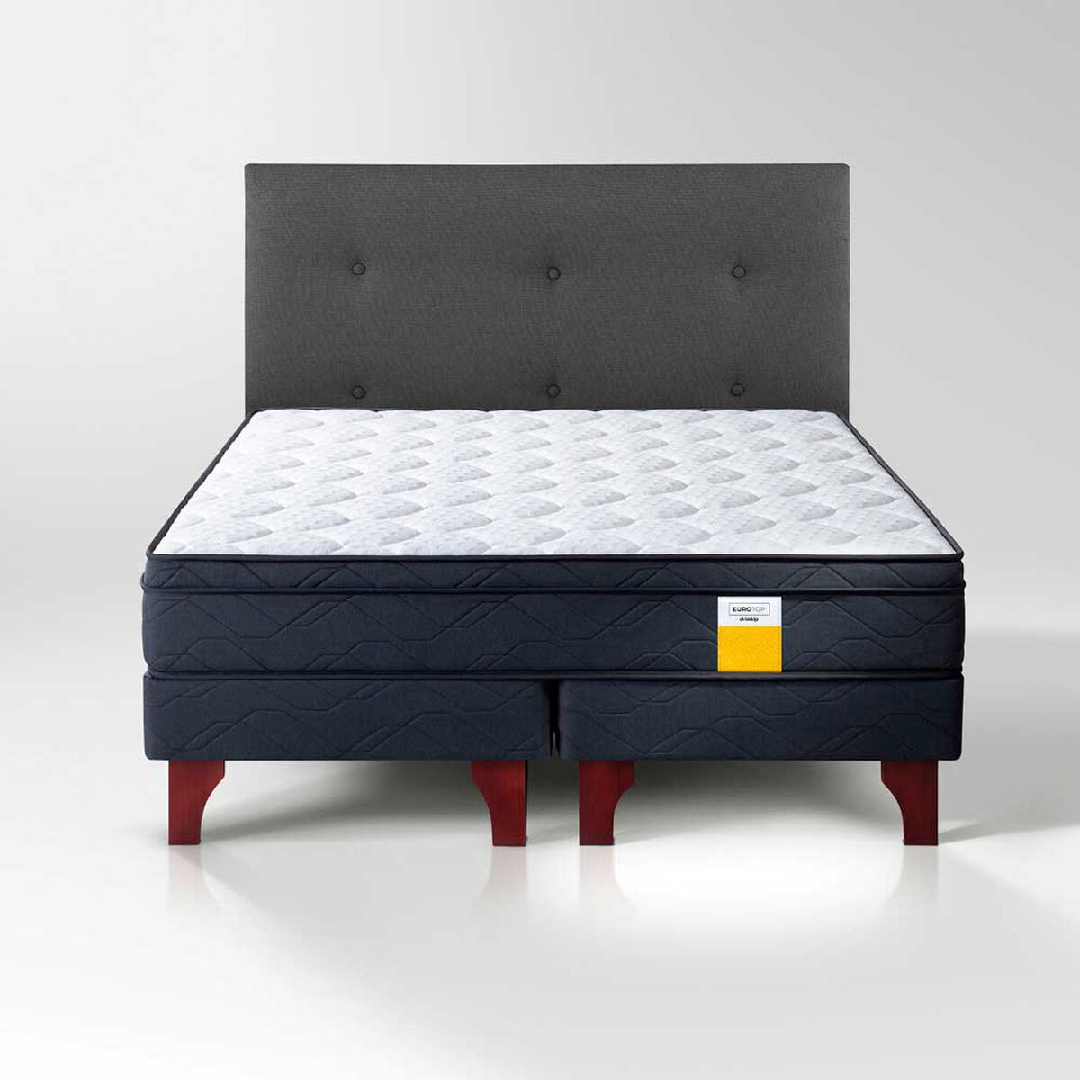 Cama Europea Drimkip 2 Plazas Eurotop Base Dividida + Respaldo Royal