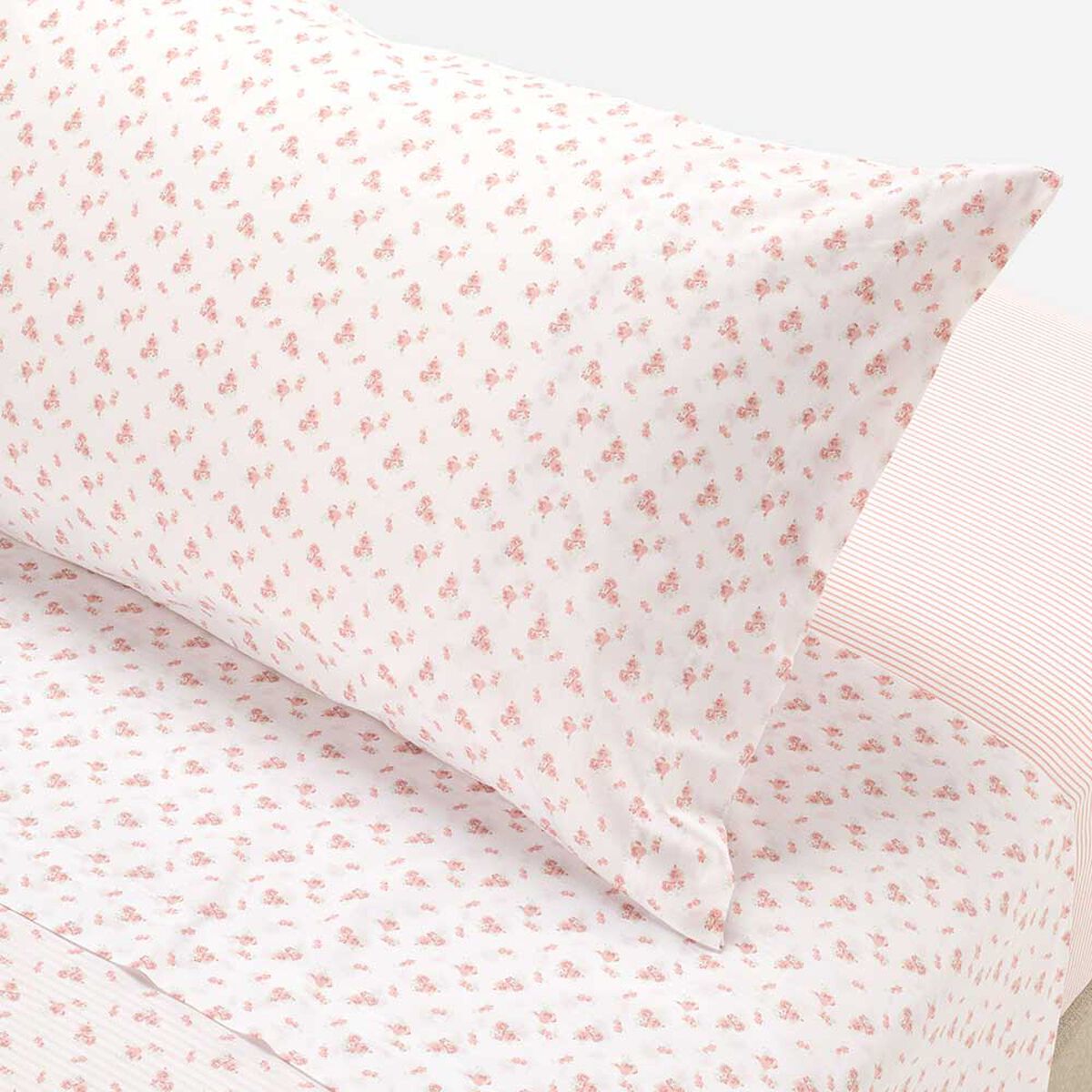 Juego de Sábanas Rosen 180 Hilos 2 Plazas Miniprint Bouquet Rojo