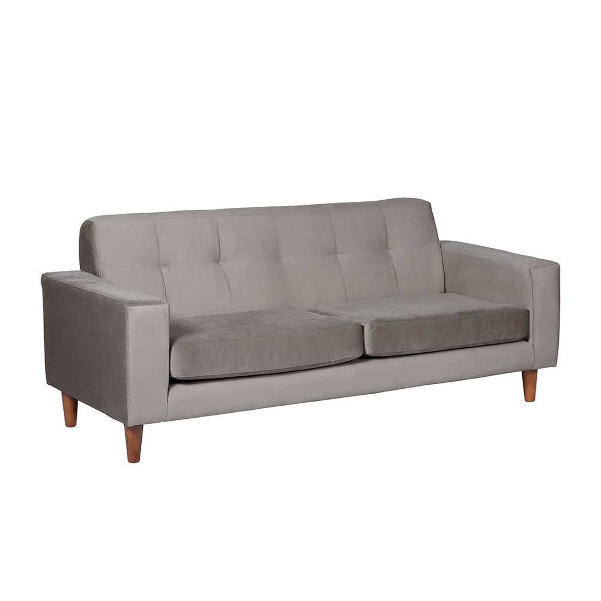Sofá Latam Home Salermo Tela Velvet 3 Cuerpos Gris