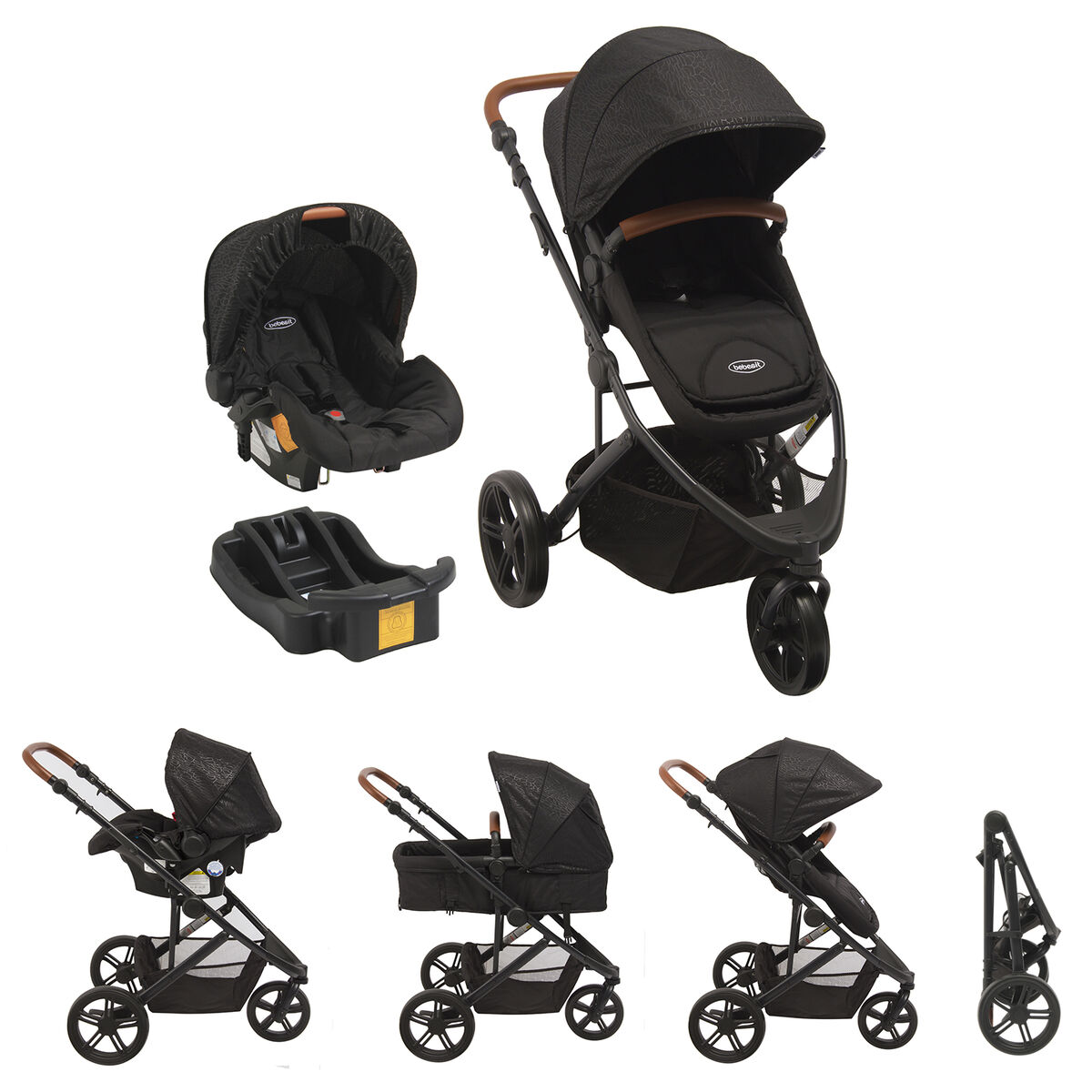 Coche Travel System Jogger Bebesit P65 Negro