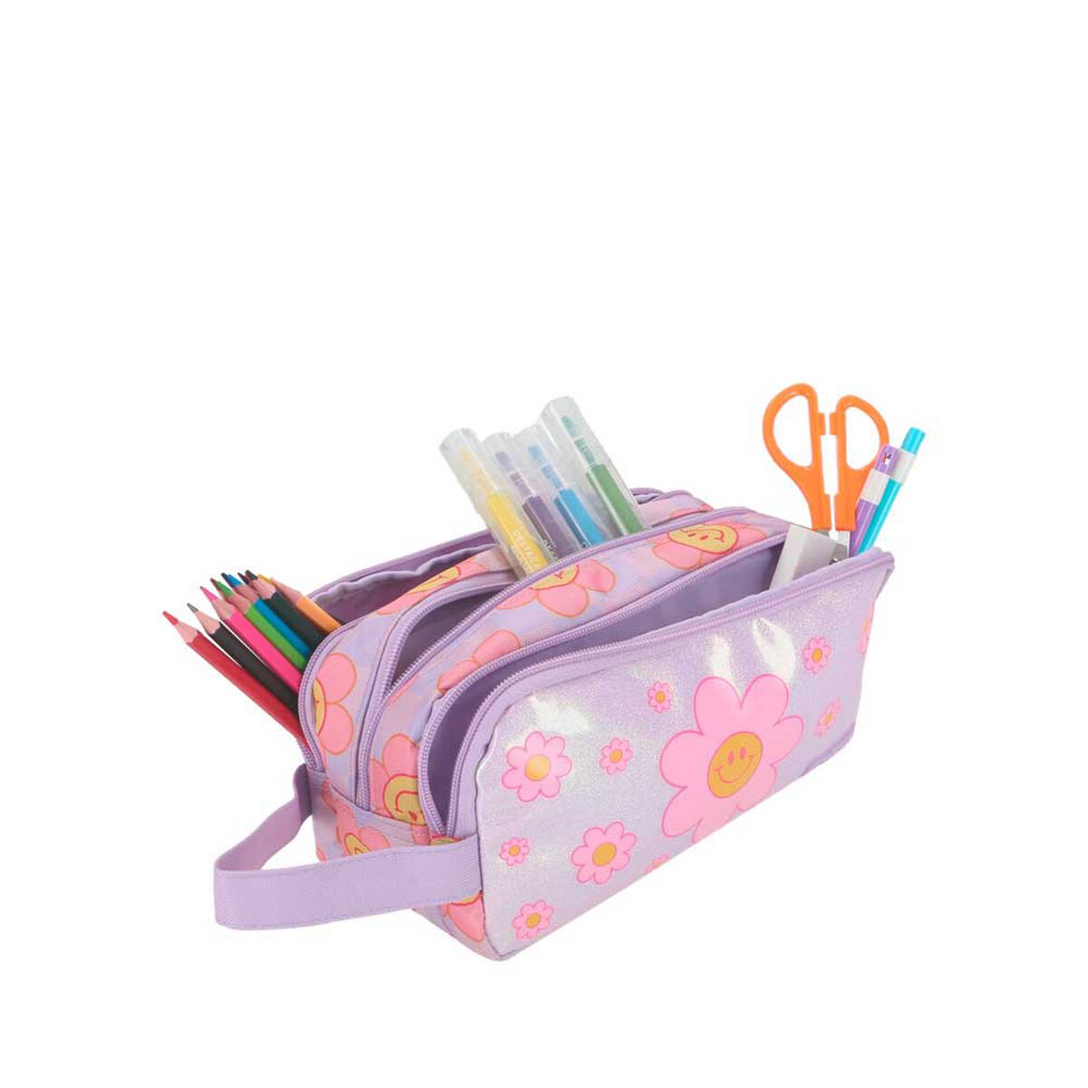 Estuche Xtrem University+ 6XT Flores Lila