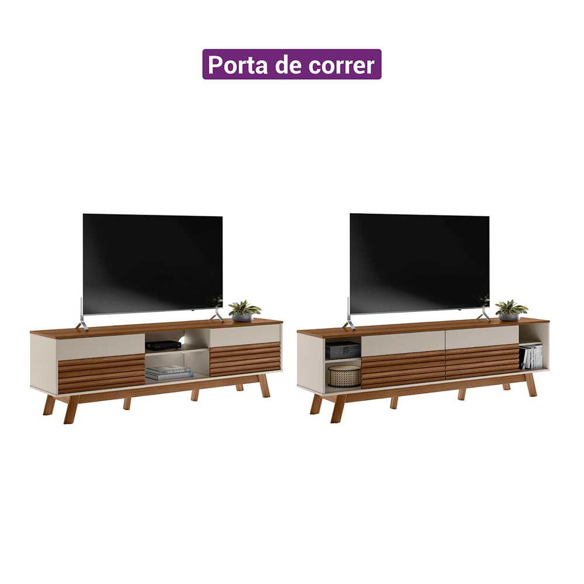 Rack TV Jdo & Design San Juan Hasta 65" Café Beige