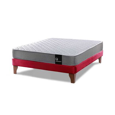 Cama Europea Latam Home Full Zen Best Tela Velvet Rojo