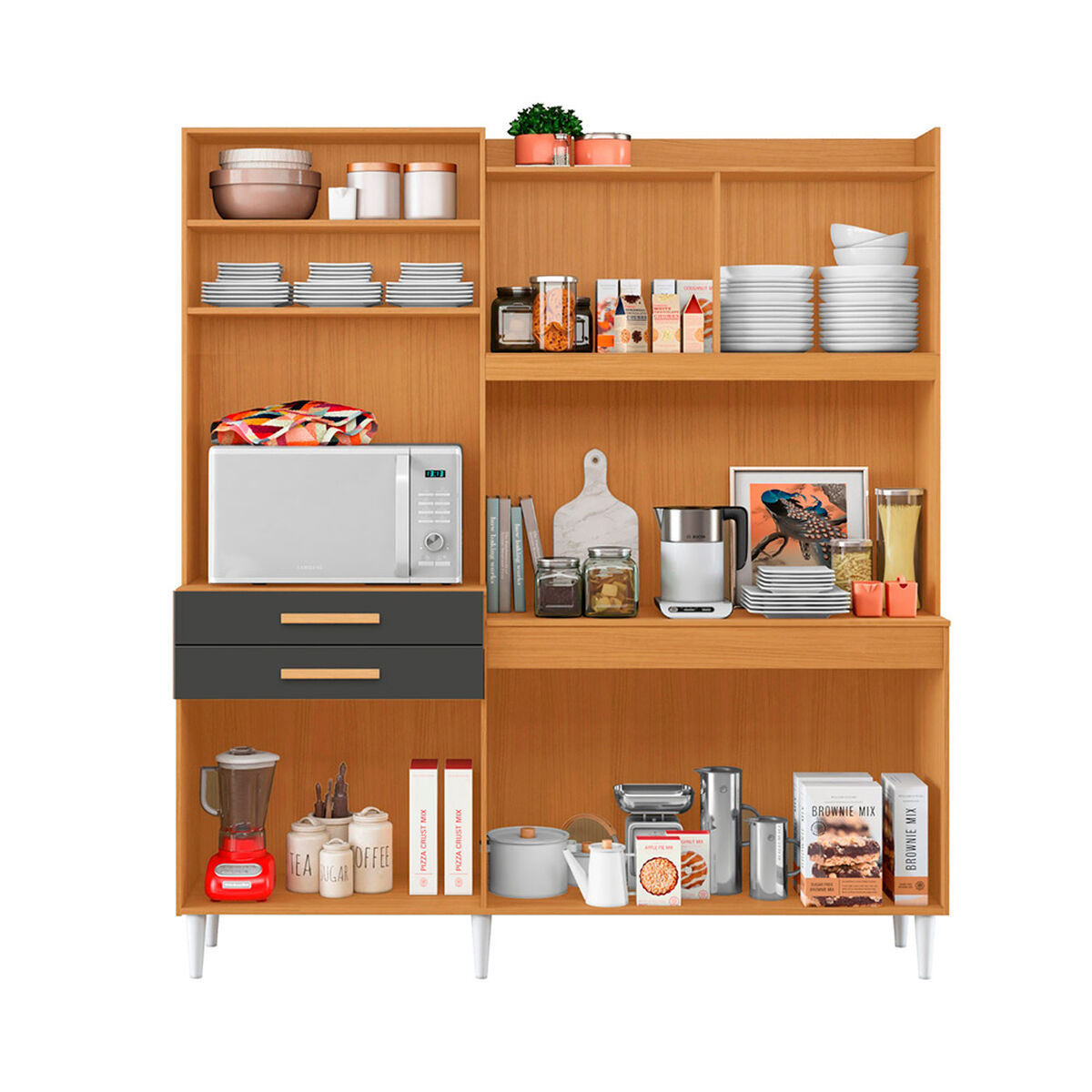 Kit de Cocina Onessta Selena 2 Cajones 6 Puertas Cinamomo Grafito