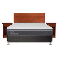 Box Spring CIC 2 Plazas Ortopedic Advance + Respaldo + 2 Veladores New Villarrica