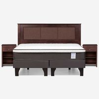 Cama Europea Rosen Base Dividida King New Style 4 Plus + Respaldo + 2 Veladores Rachel