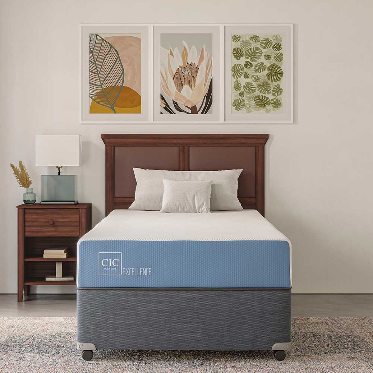Cama Americana CIC 1 Plaza Excellence + Plumón