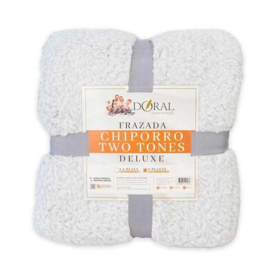 Imagen 1 del producto Frazada Poliéster Doral 2 Plazas Deluxe Gris Claro