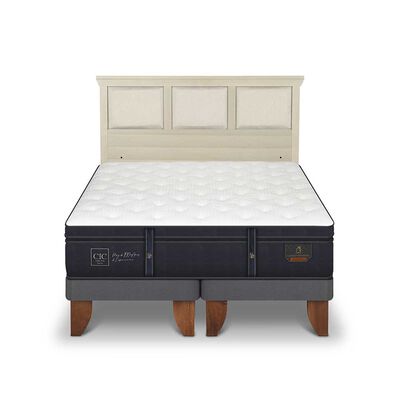 Cama Europea CIC Base Dividida King Grand Premium + Respaldo Torino Alpino
