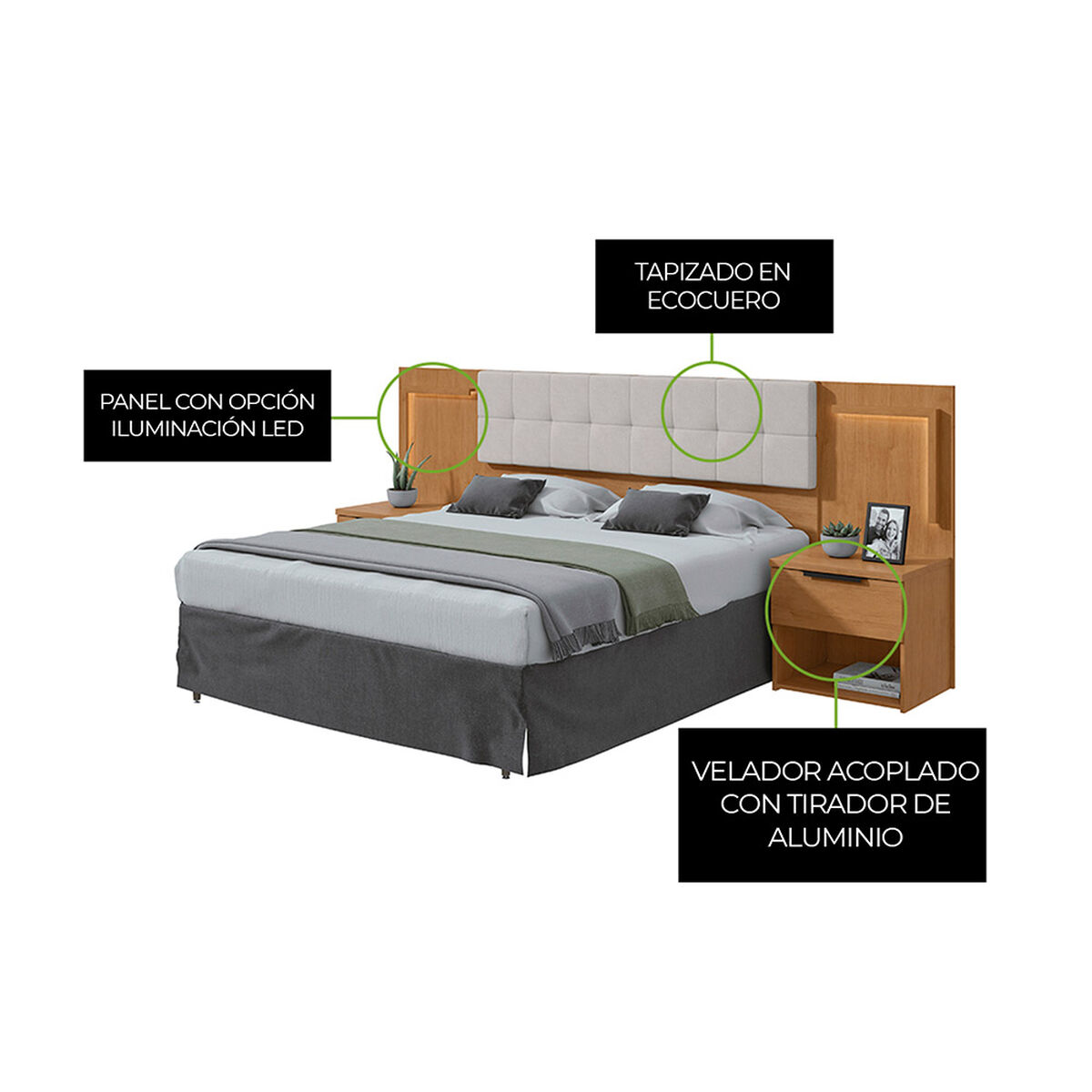 Respaldo Di Poretti Design Calitan 2 Plazas Blanco
