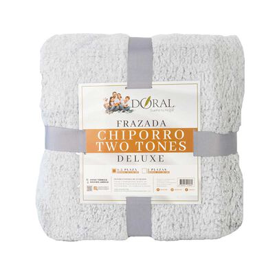 Frazada Poliéster Doral 1,5 Plazas Deluxe Gris Claro