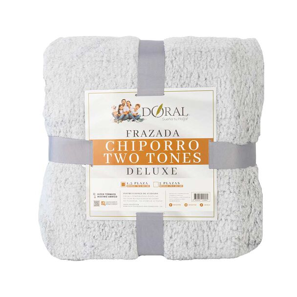 Frazada Poliéster Doral 1,5 Plazas Deluxe Gris Claro