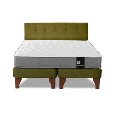 Imagen 2 del producto Cama Europea Latam Home Base Dividida 2 Plazas Zen Best Verde + Respaldo