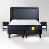 Cama Europea Drimkip 2 Plazas Eurotop Base Dividida + Respaldo + Velador Rover