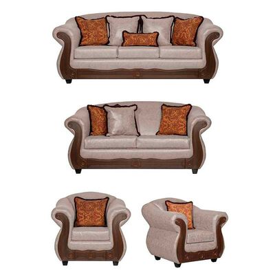 Juego de Living Black Factory Estambul 7 Cuerpos Crema