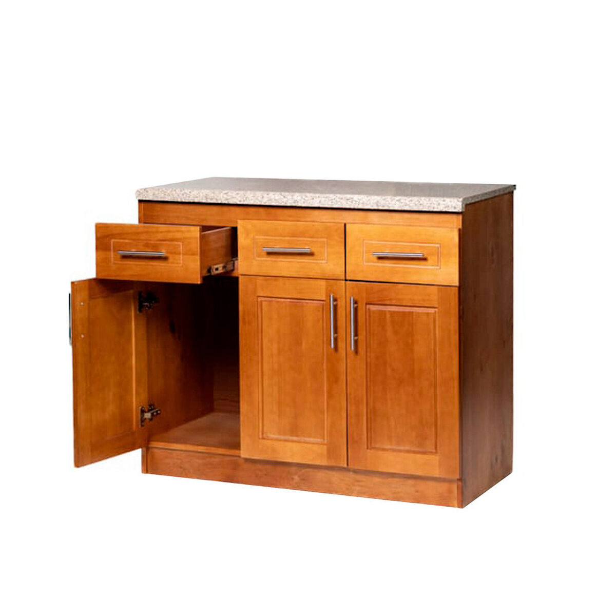 Base de Cocina Muebles Hema Berl&iacute;n 3 Puertas 3 Cajones Nogal