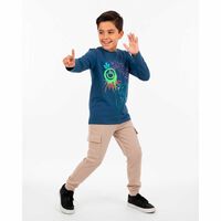 Polera Manga Larga Niño Cutback Azul, Burdeo, Crudo, Negro