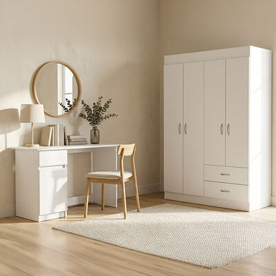 Combo Closet 3 Puertas + Escritorio CIC Blanco