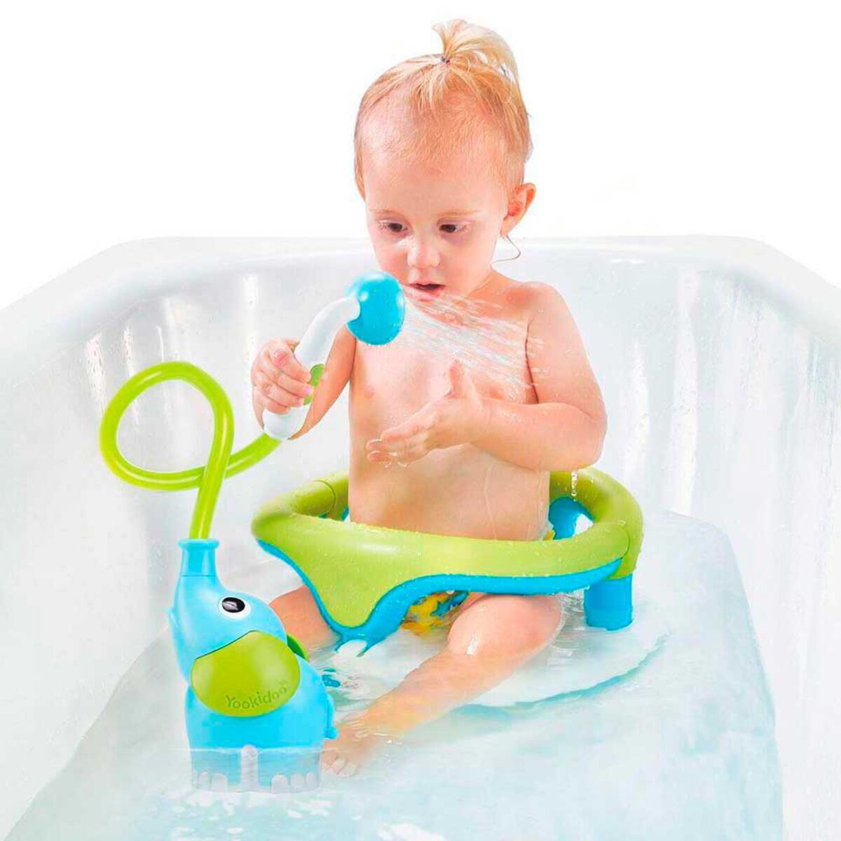 Juego de Ba&ntilde;o Elefante Ducha Interactivo Azul Infantil Beb&eacute; Ni&ntilde;o Ni&ntilde;a Tina Yookidoo