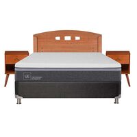 Box Spring CIC 2 Plazas Ortopedic Advance + Respaldo + 2 Veladores New Gales
