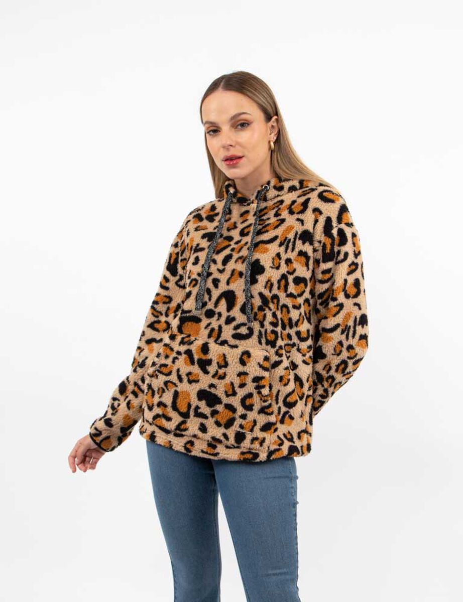 Polerón Hoodie Peludo Mujer Fiorucci