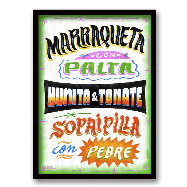 Cuadro Decorativo Retela Comidas 40 x 30 cm