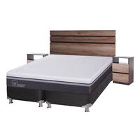 Box Spring CIC Base Dividida King Ortopedic Advance + Respaldo + 2 Veladores