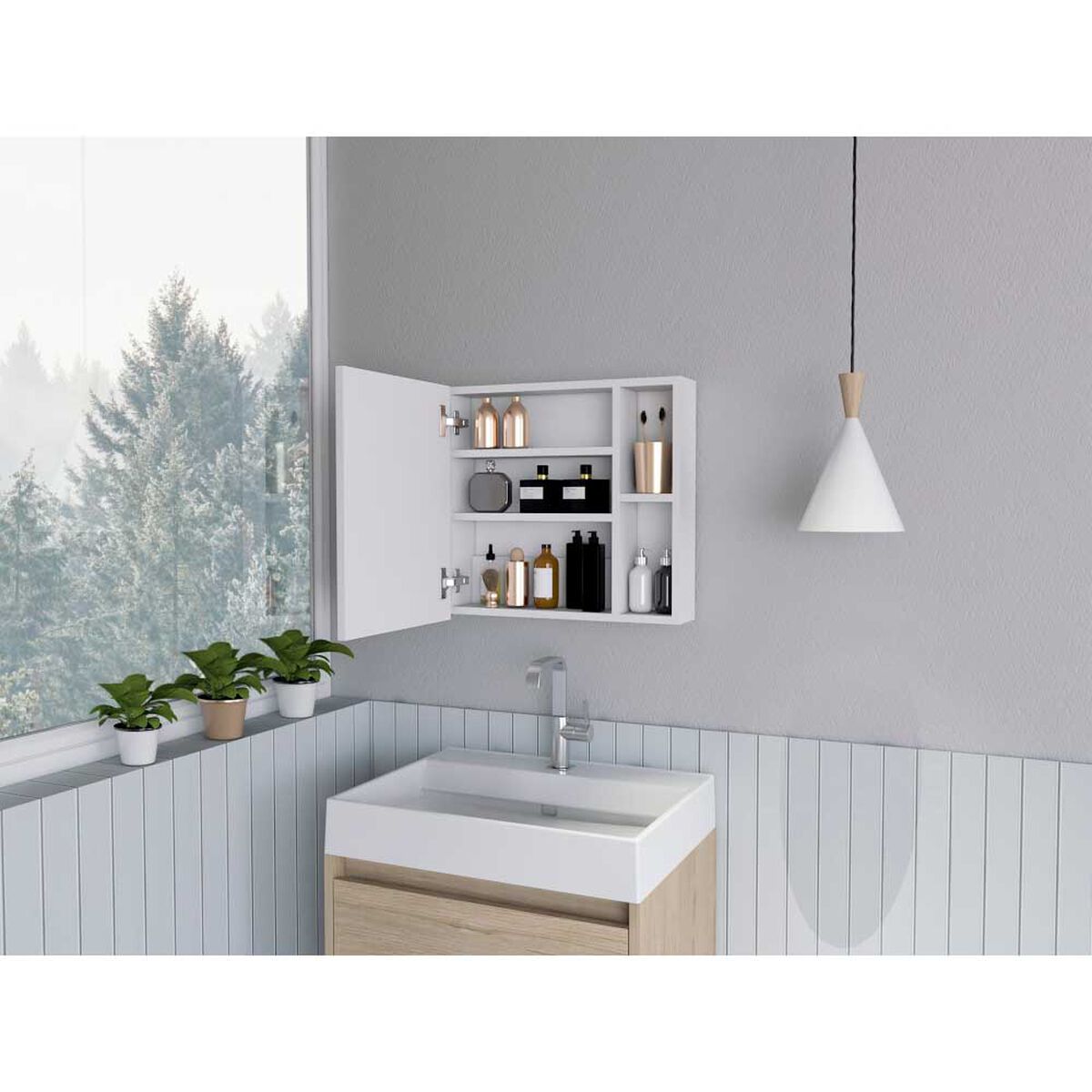 Botiqu&iacute;n con Espejo TuHome Omari 1 Puerta Blanco