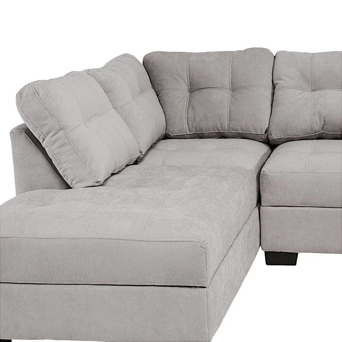 Seccional Izquierdo Muebles MPR Edimburgo 5 Cuerpos Gris Claro