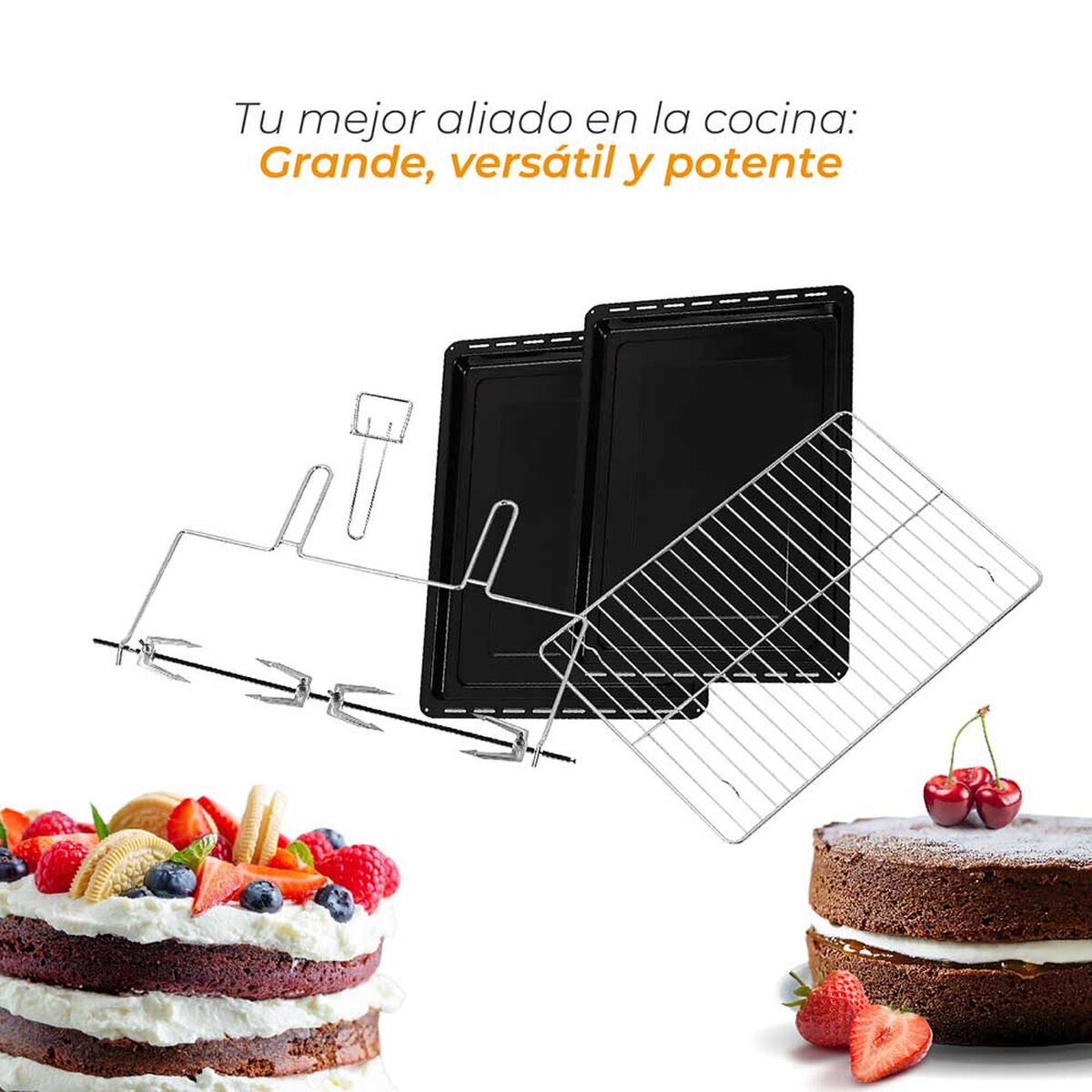 Horno El&eacute;ctrico Kitchen-It Silver Series 100 lts.