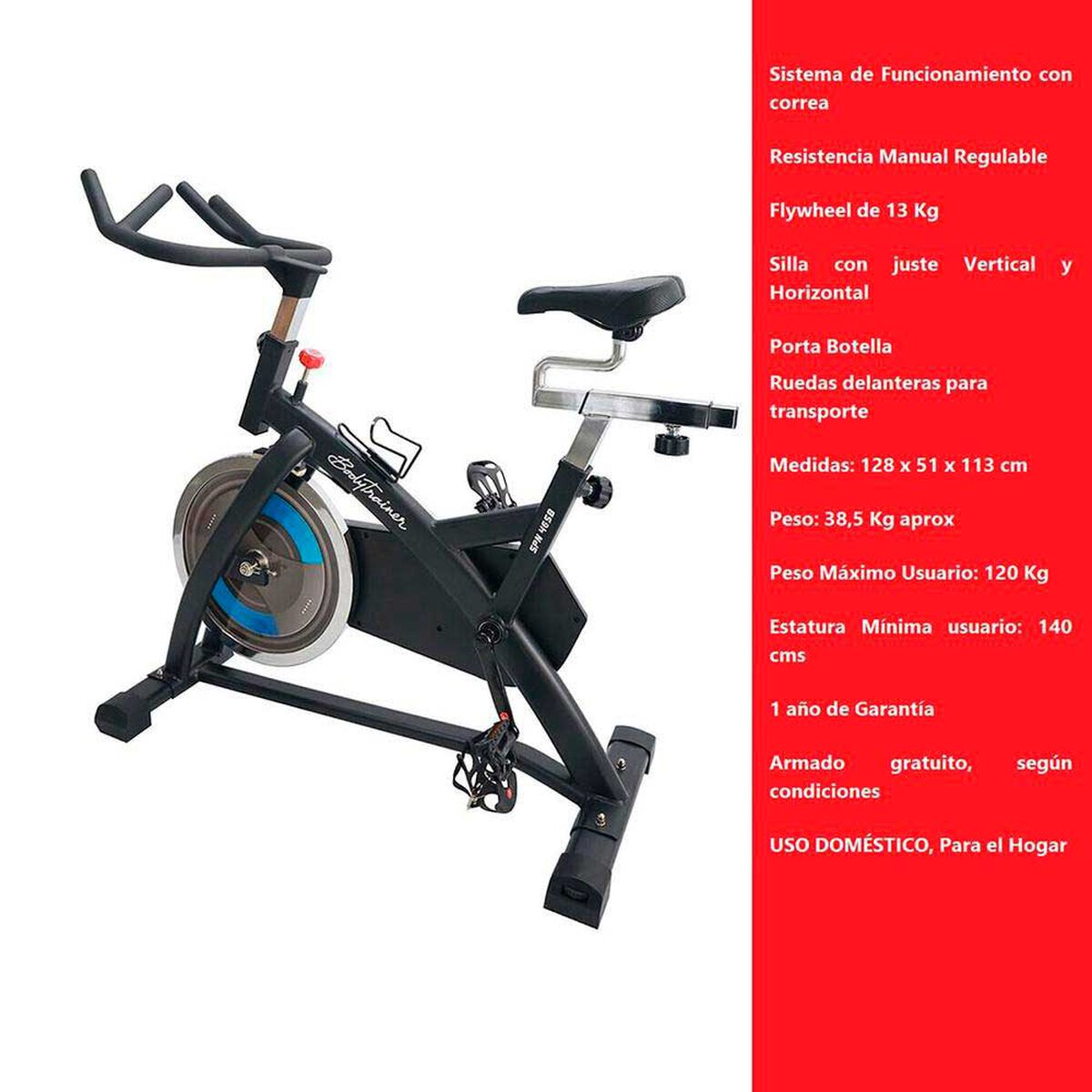Bicicleta Spinning BodyTrainer Spn 465B