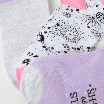 Imagen 2 del producto Pack 3 Calcetines Corto de Algodón Niña Chess Fucsia