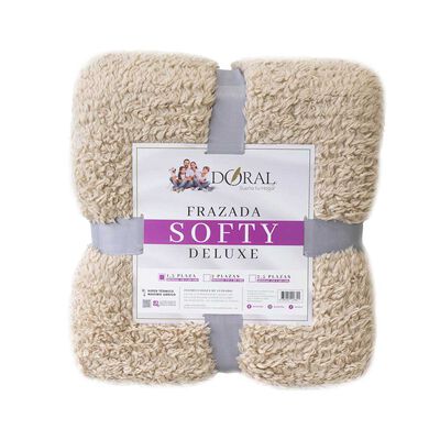 Frazada Poliéster Doral 1,5 Plazas Deluxe Beige