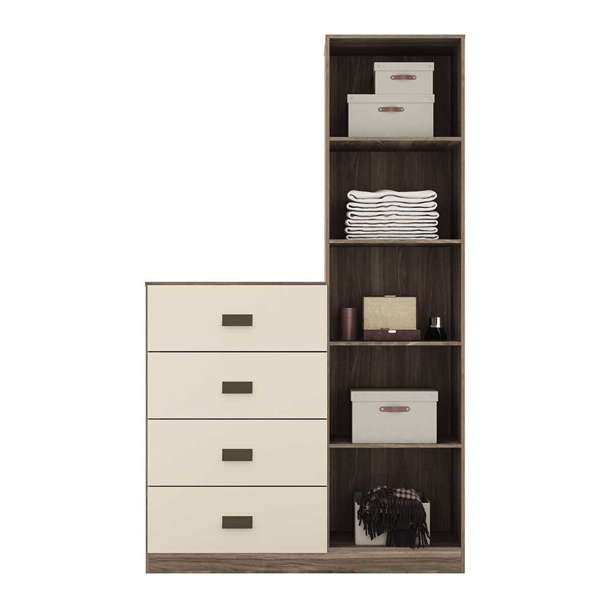Cómoda Onessta Estilo 4 Cajones 1 Puerta Blanco