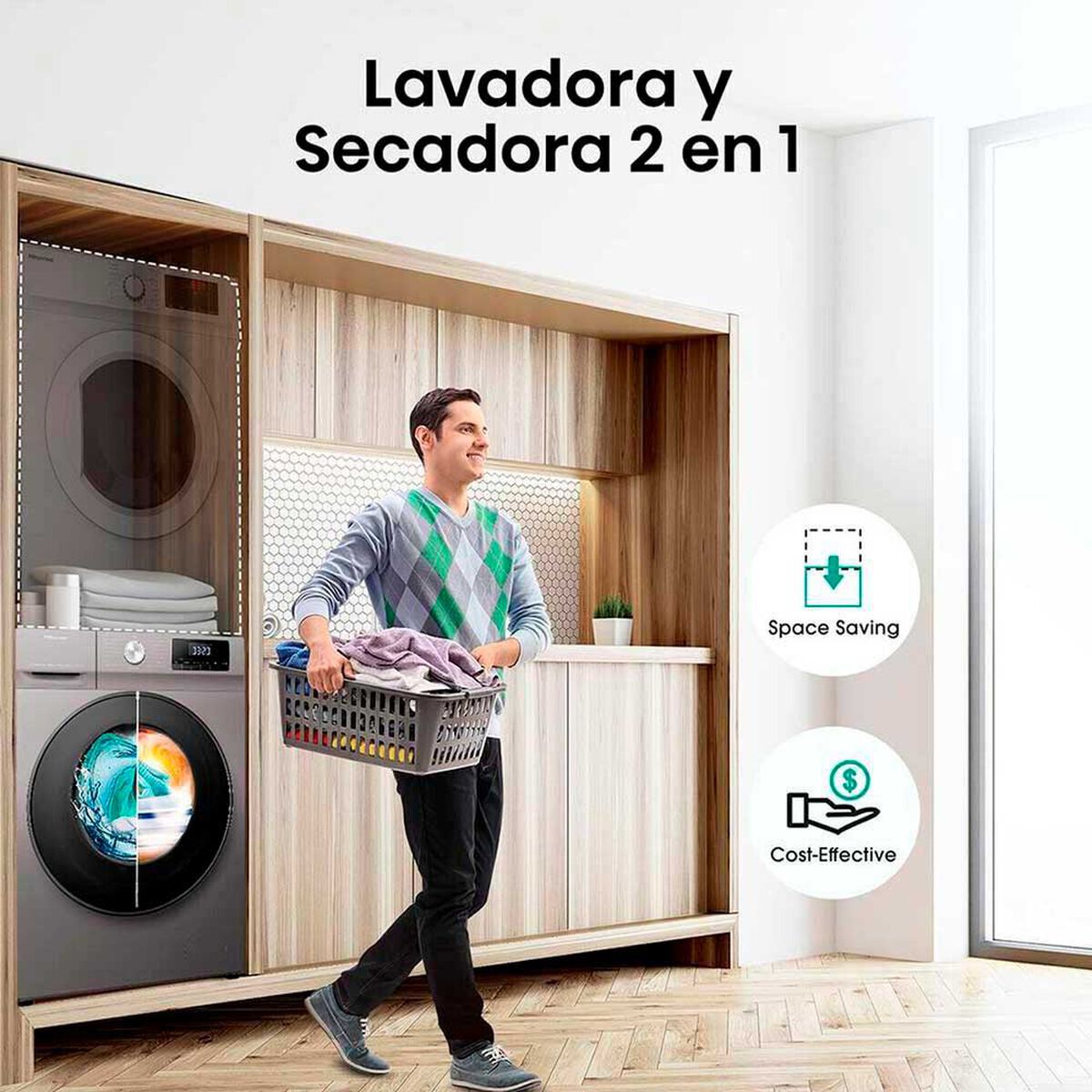 Lavadora Secadora Hisense WD3Q1042BT 10/6 kg.