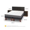 Cama Europea CIC Base Dividida 2 Plazas Anatomic + Respaldo + 2 Veladores Espresso