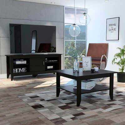 Rack TV Hasta 65" + Mesa de Centro TuHome Essential Wengue