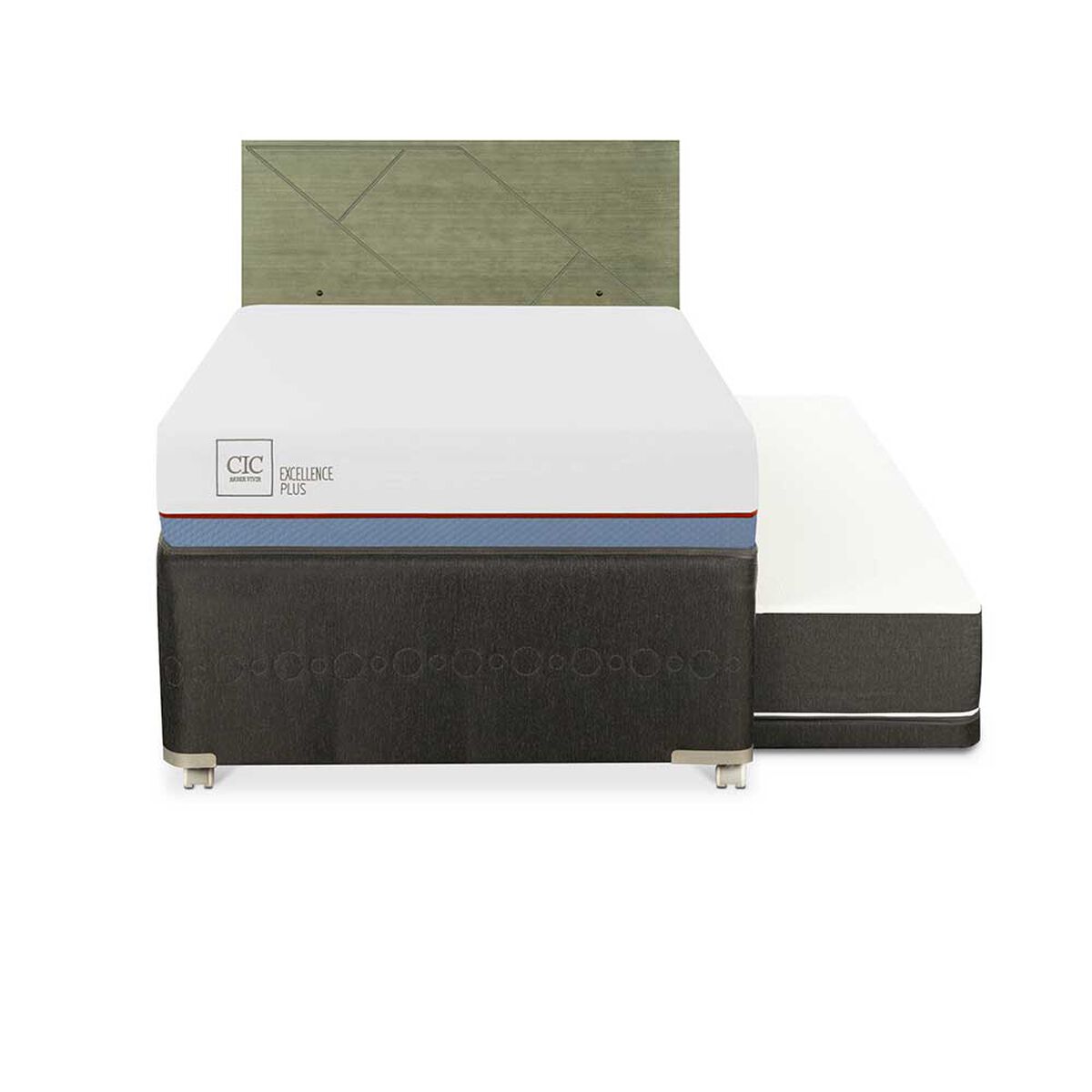 Cama Nido CIC 1,5 Plazas Excellence Plus + Respaldo Villarrica Olivo