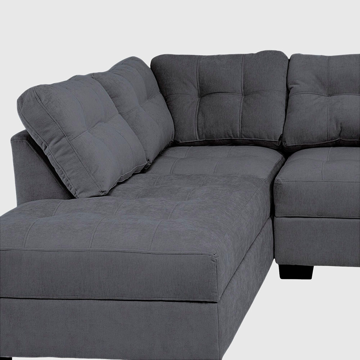 Seccional Izquierdo Muebles MPR Edimburgo 5 Cuerpos Gris Oscuro