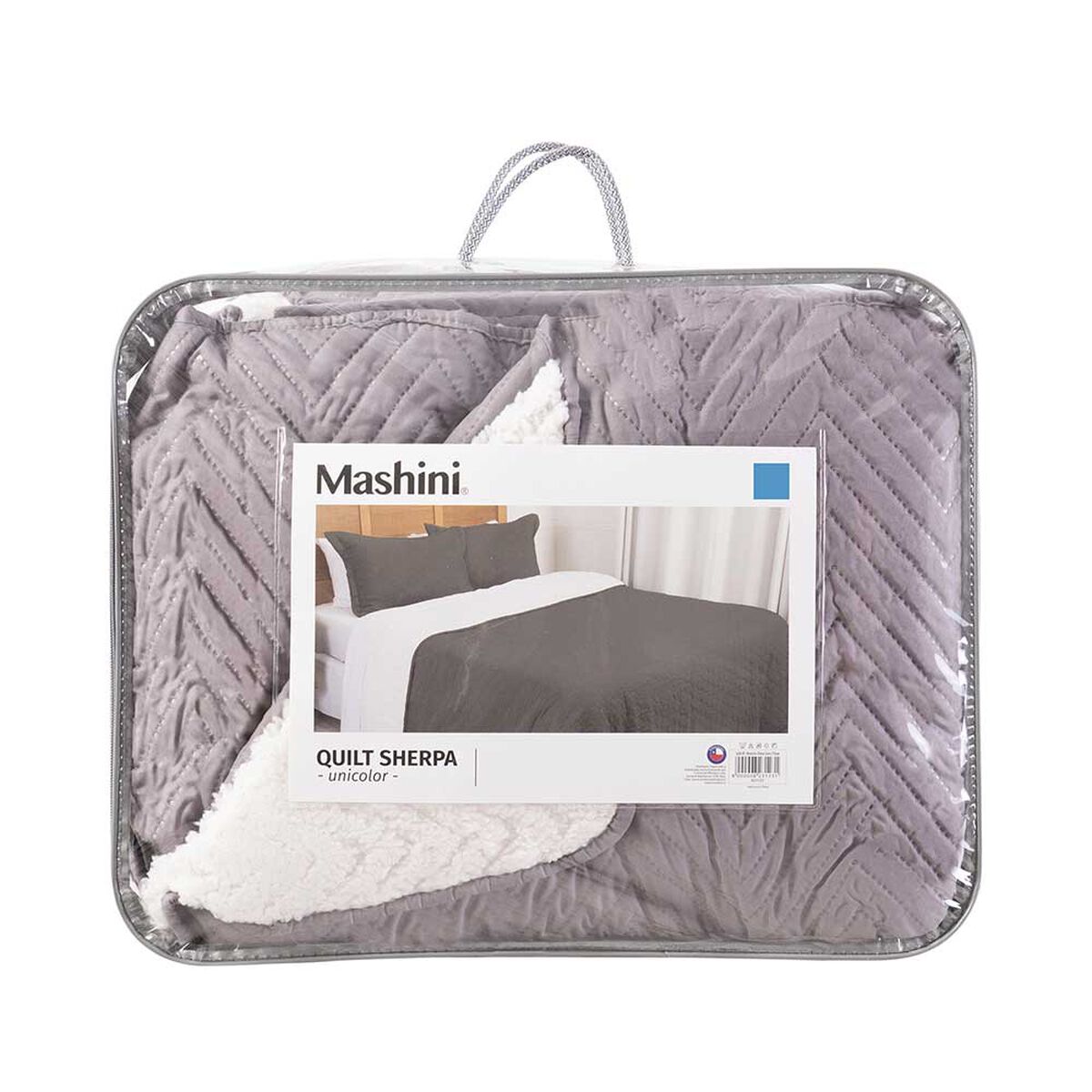 Quilt Sherpa Mashini 2 Plazas Liso Marengo