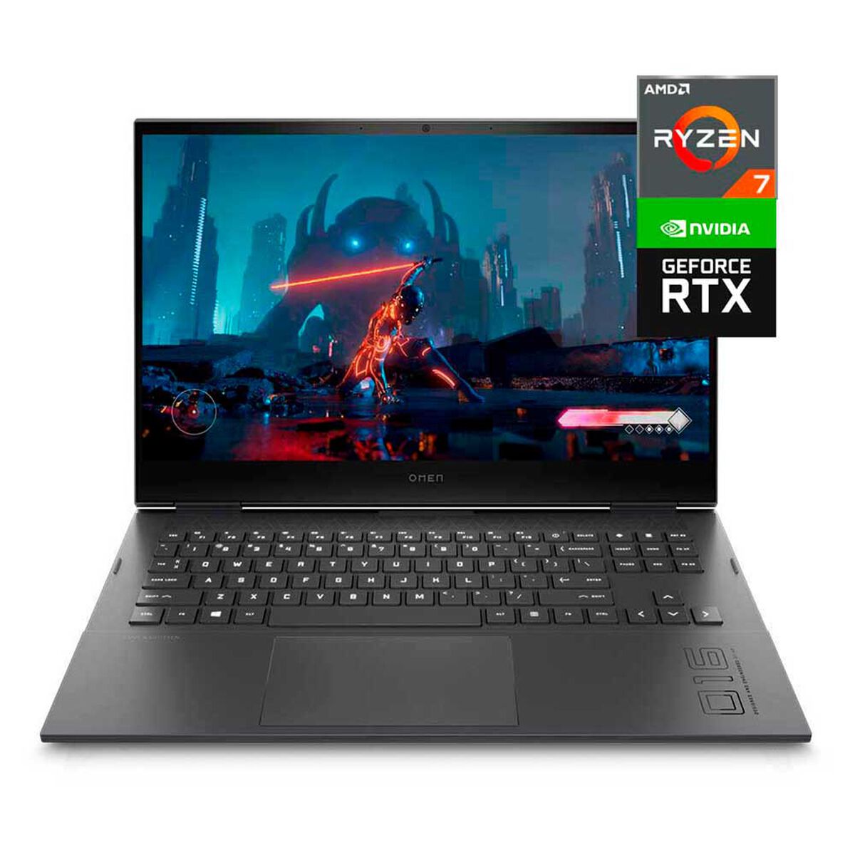Notebook Gamer OMEN by HP 16-c0507la Ryzen 7 16GB 1TB SSD 16,1" NVIDIA RTX3050 Ti + Mouse OMEN Vector Negro