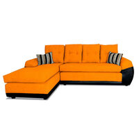 Seccional Izquierdo Elegant Houston Cheise Tela/PU 5 Cuerpos Oro