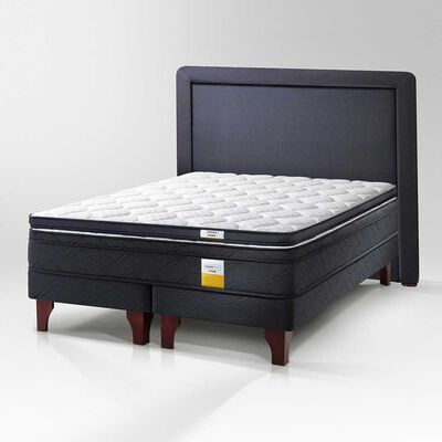 Cama Europea Drimkip Base Dividida 2 Plazas Plus Eurotop + Topper + Respaldo