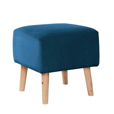 Pouf Latam Home Burdeos Tela Velvet Azul Petróleo
