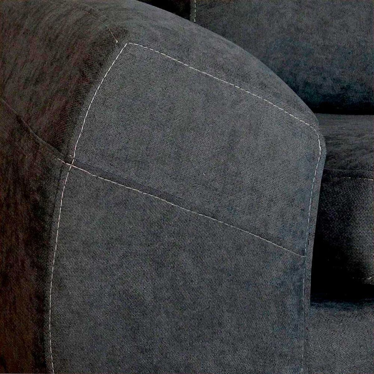 Seccional Derecho Elegant Houston Cheise Tela 5 Cuerpos Gris