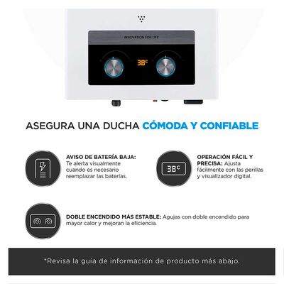 Imagen 2 del producto Calefont Gas Licuado Midea MGWH10-20MDNCLW-GL Tiro Natural 10 lts.