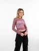Polera Crop Transparente Estampada Manga Larga Mujer Icono