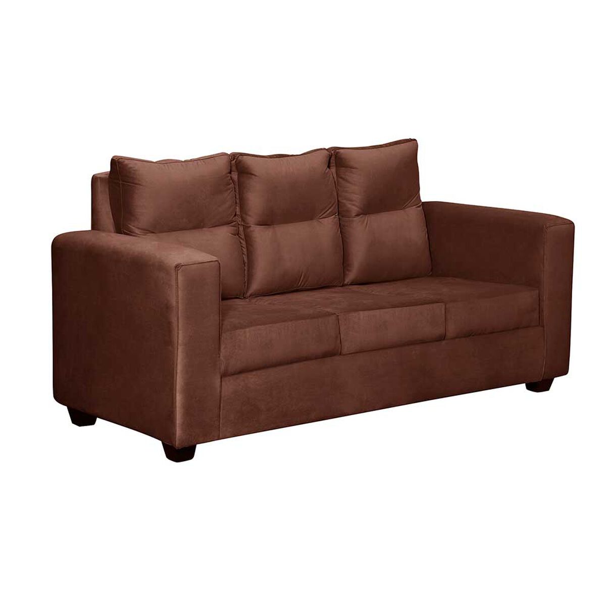 Juego de Living Diseño A&M Home Loreto Sofá 3 Cuerpos + 2 Pouf 1 Cuerpo  Chocolate