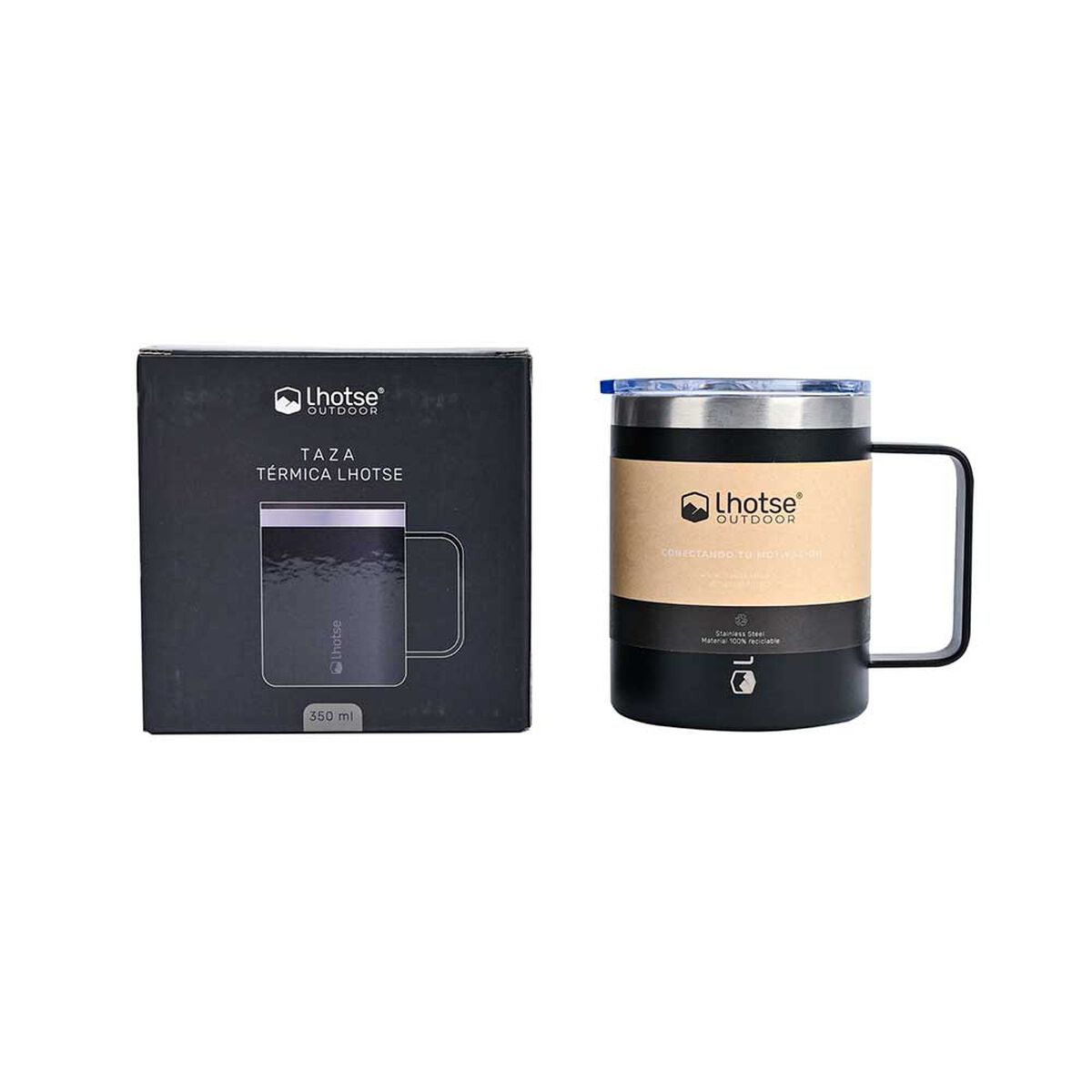 Taza Térmica Lhotse Camping 350 ml Negro